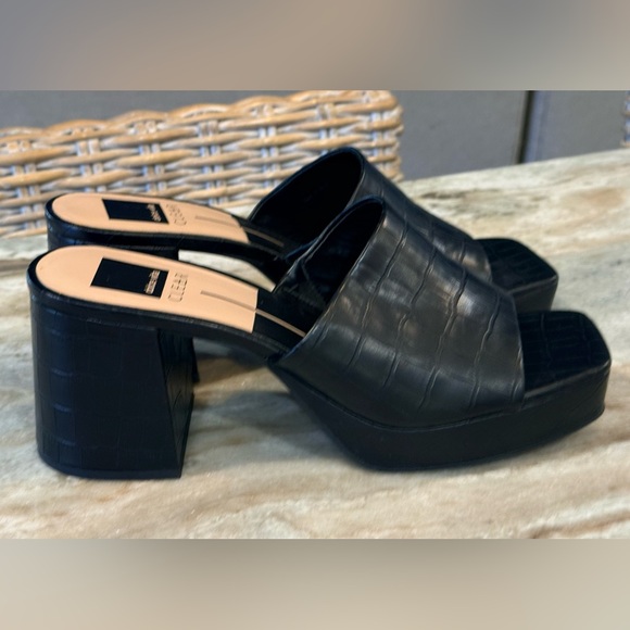 Women’s DOLCE VITA Marsha black platform chunky heeled sandals- Size 10 - Picture 3 of 7